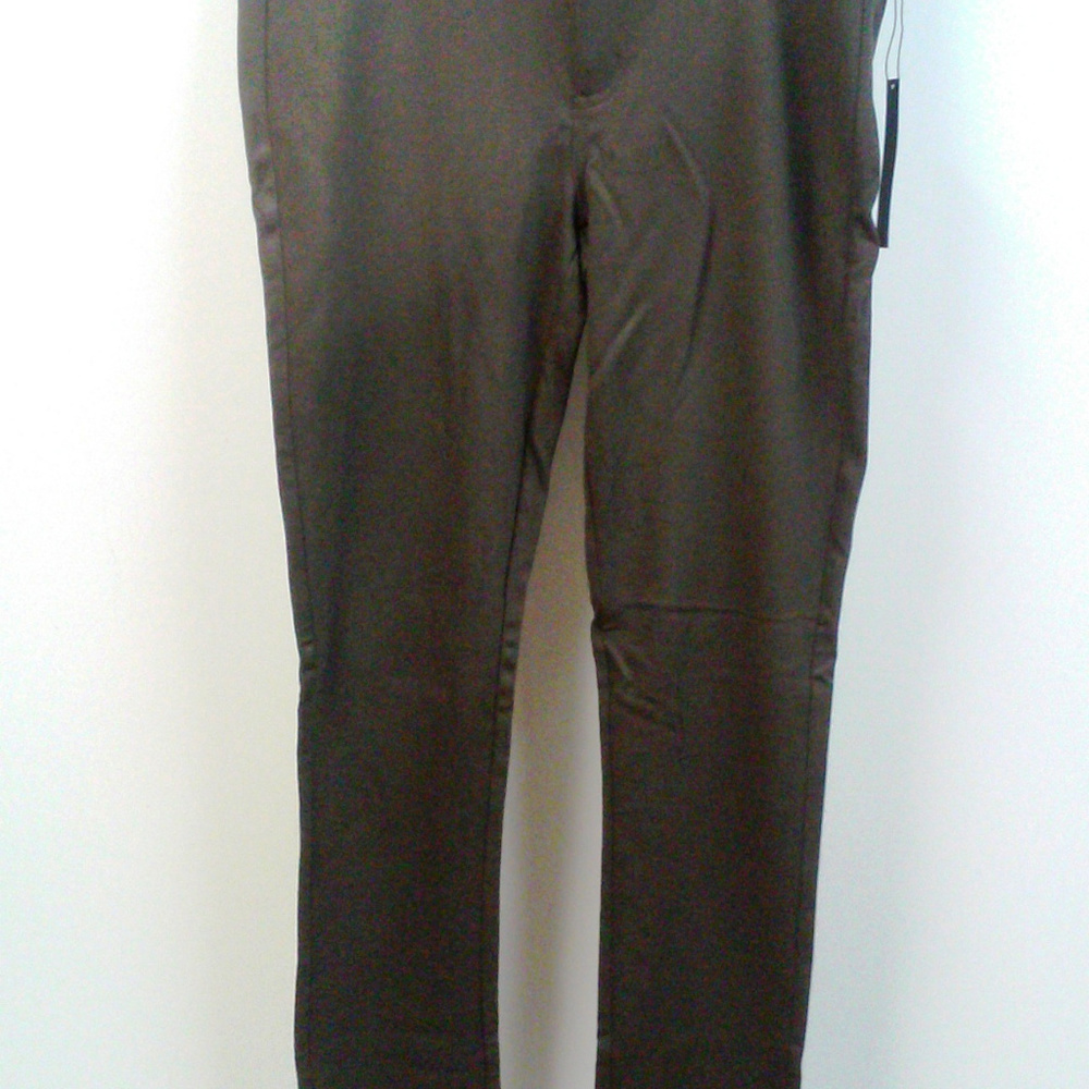 Brown Ponte Knit Skinny Pants Rhinestone Pockets - Picture 4 of 8